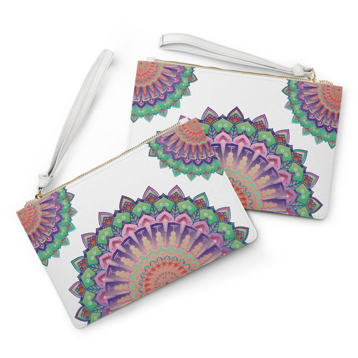 Pastel Mandala Clutch Bag - Hand Drawn Bags - Blululi