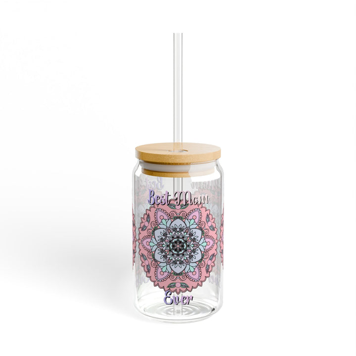 Pastel Mandala Sipper Glass - 16oz, Perfect Birthday Gift for Mom - Blululi