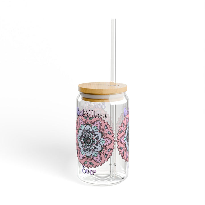 Pastel Mandala Sipper Glass - 16oz, Perfect Birthday Gift for Mom - Blululi