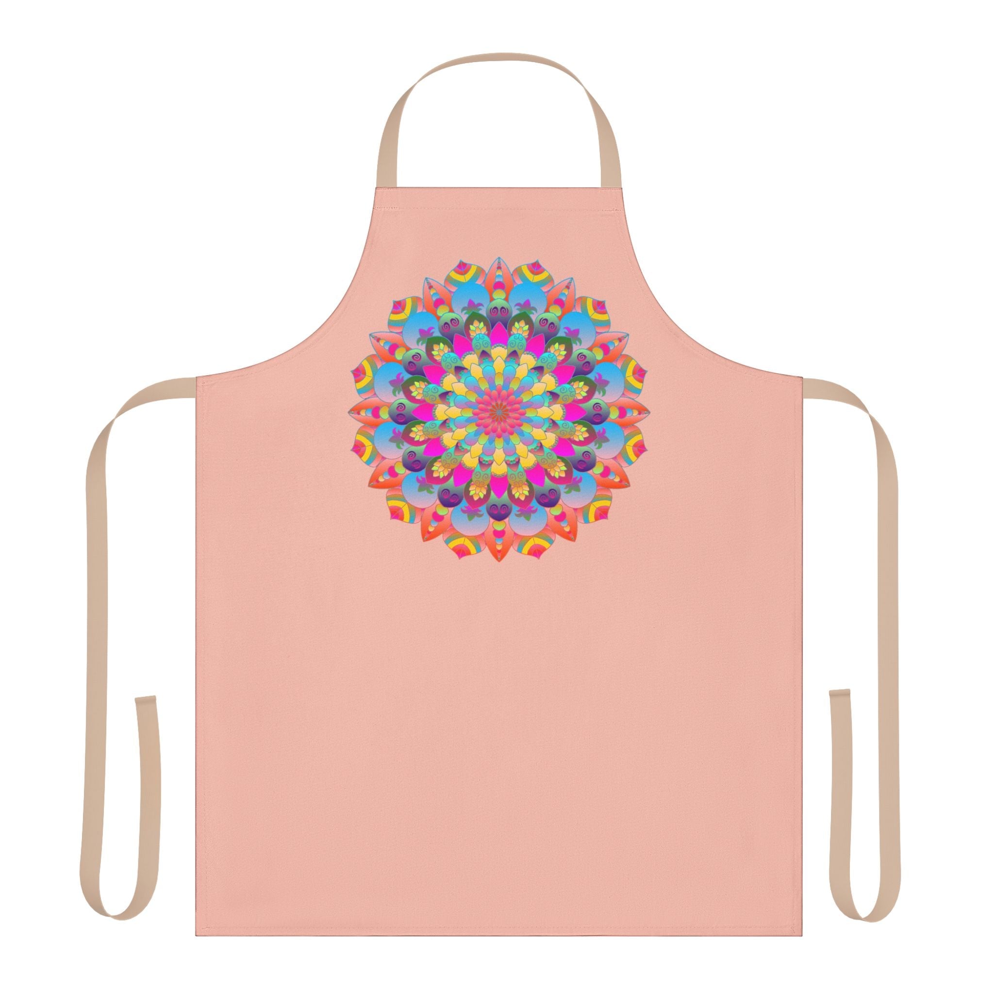 Peach Mandala Apron - Colorful Hand Drawn Art All Over Prints - Blululi