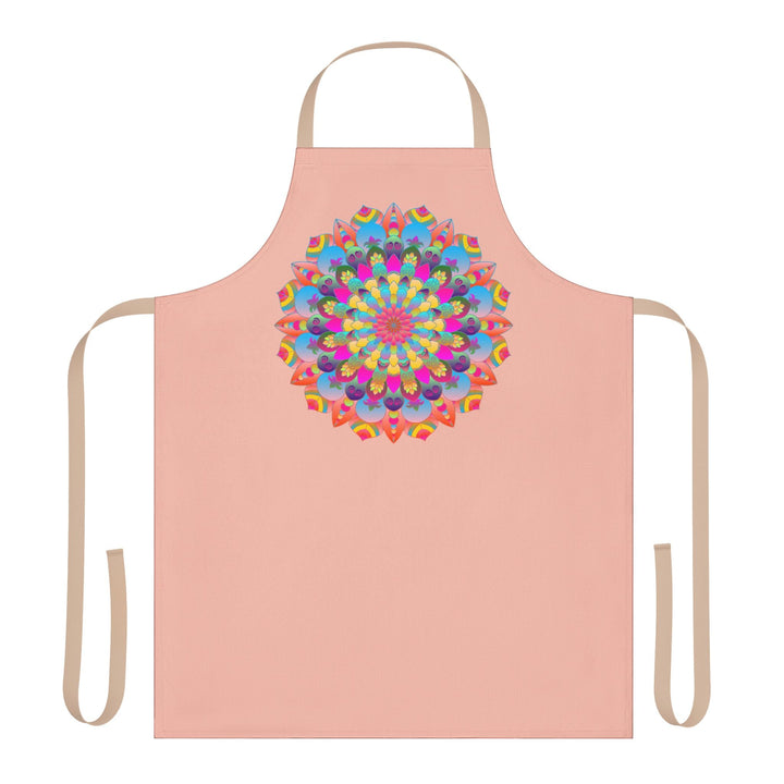 Peach Mandala Apron - Colorful Hand Drawn Art All Over Prints - Blululi