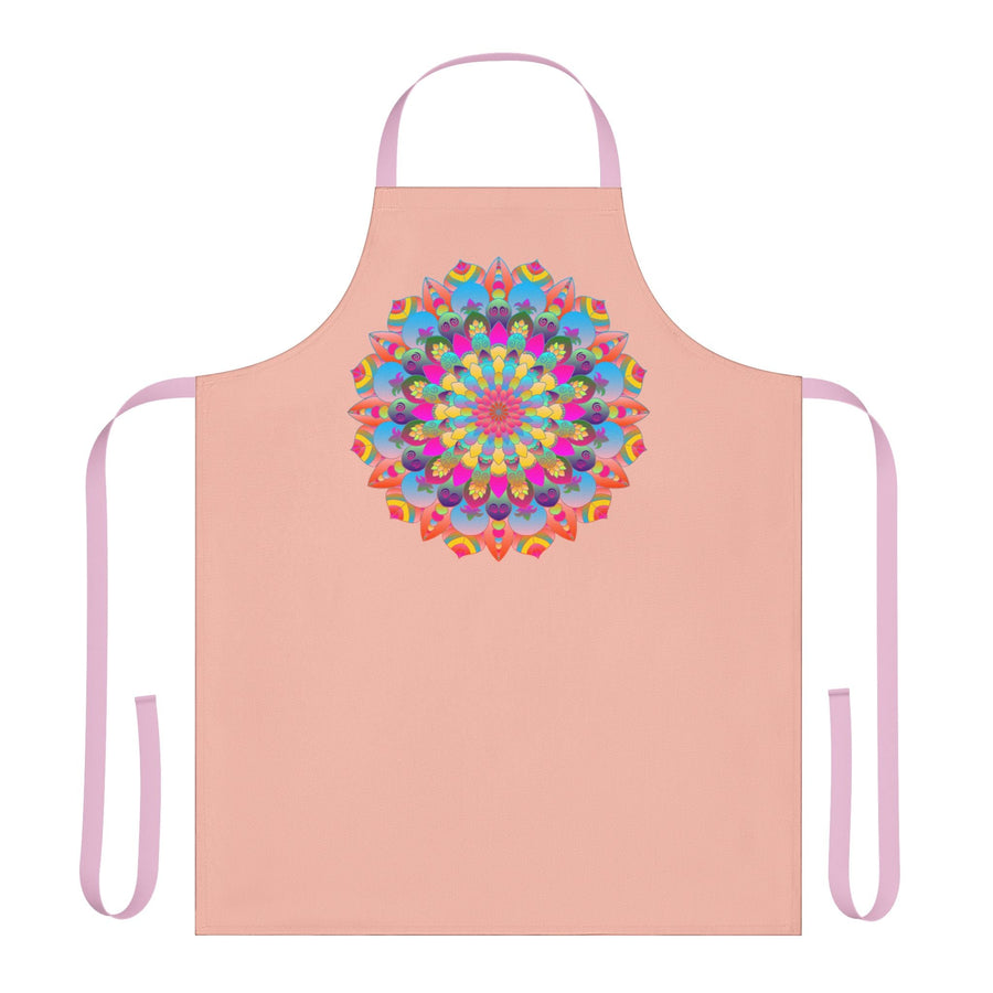 Peach Mandala Apron - Colorful Hand Drawn Art All Over Prints - Blululi