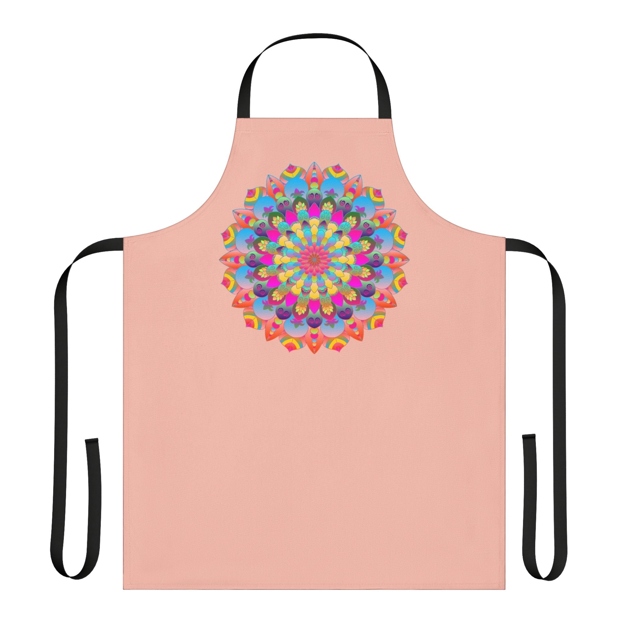 Peach Mandala Apron - Colorful Hand Drawn Art All Over Prints - Blululi