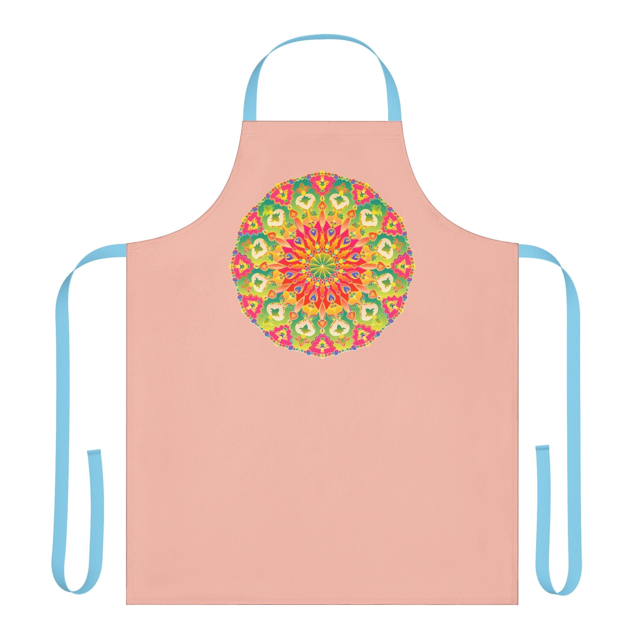 Peach Mandala Apron - Colorful Kitchen Art All Over Prints - Blululi