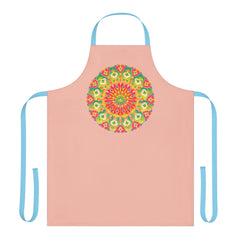 Peach Mandala Apron - Colorful Kitchen Art All Over Prints - Blululi