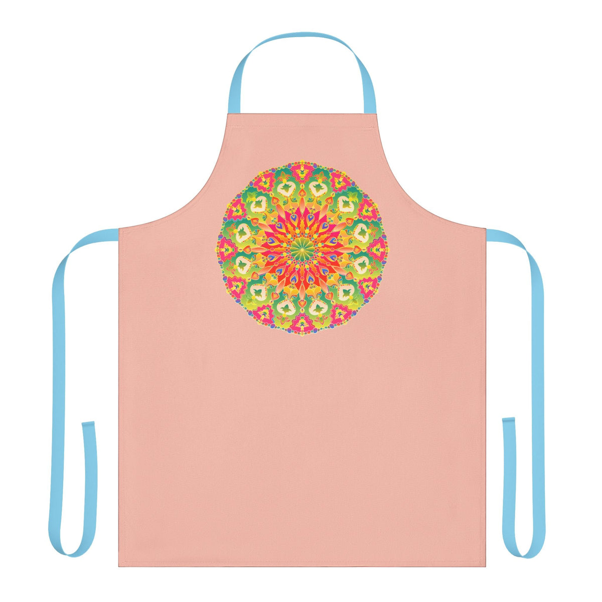 Peach Mandala Apron - Colorful Kitchen Art All Over Prints - Blululi
