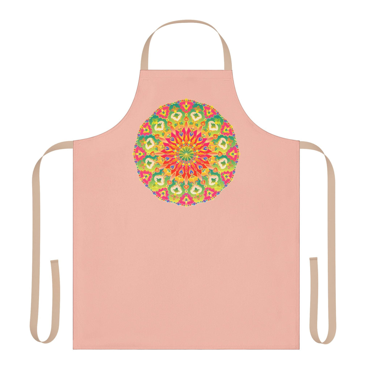 Peach Mandala Apron - Colorful Kitchen Art All Over Prints - Blululi