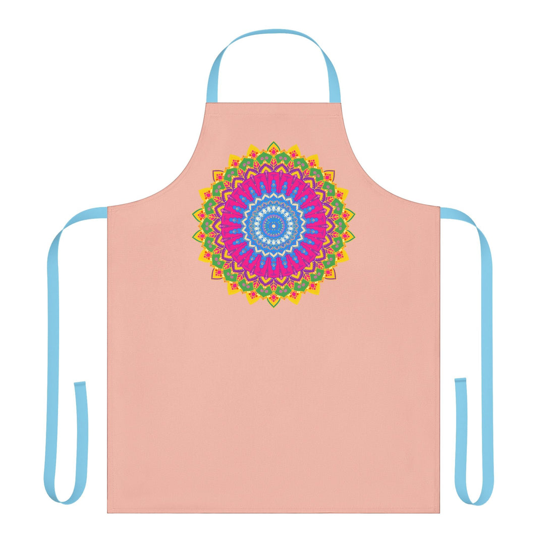 Peach Mandala Apron - Colorful Kitchen Art All Over Prints - Blululi