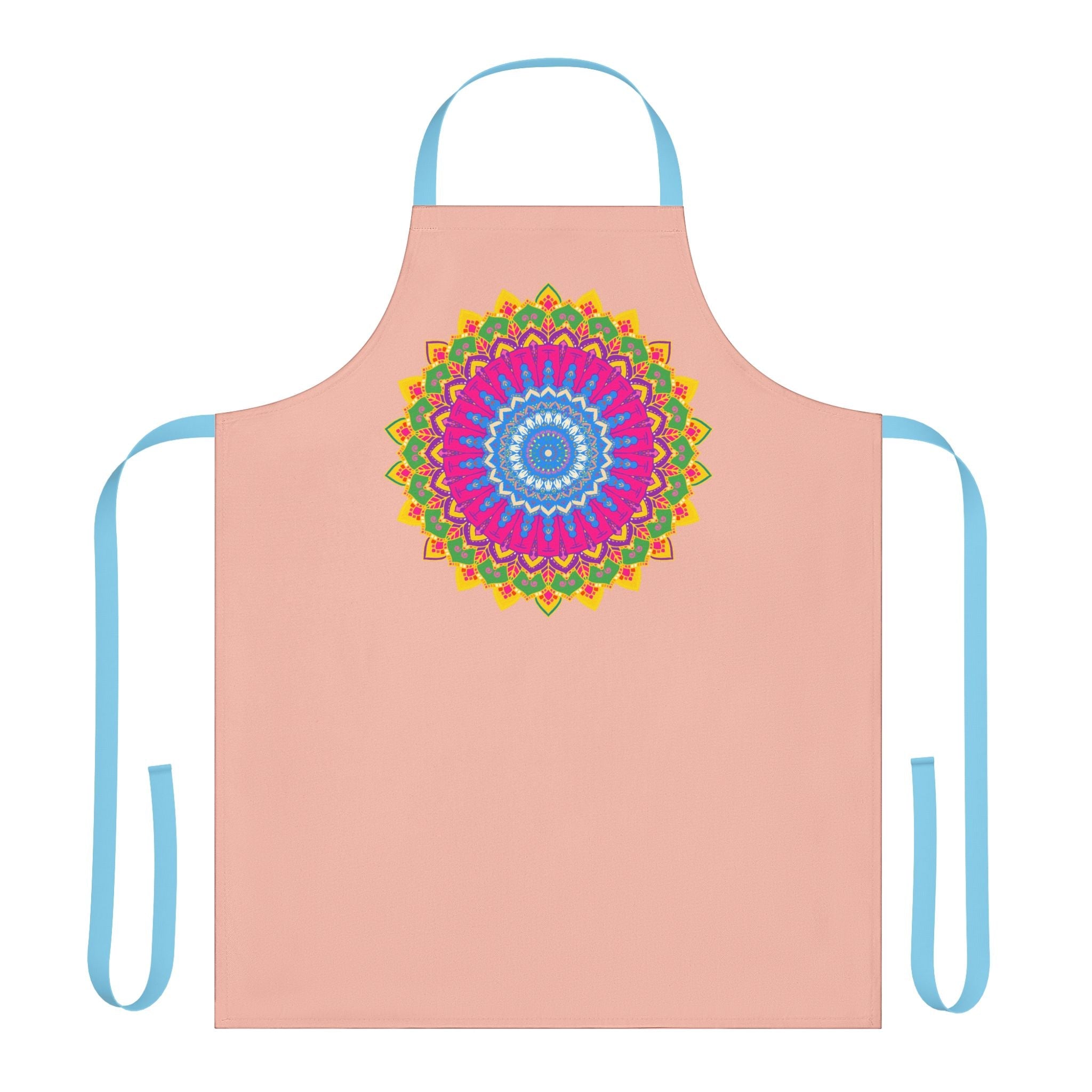 Peach Mandala Apron - Colorful Kitchen Art All Over Prints - Blululi