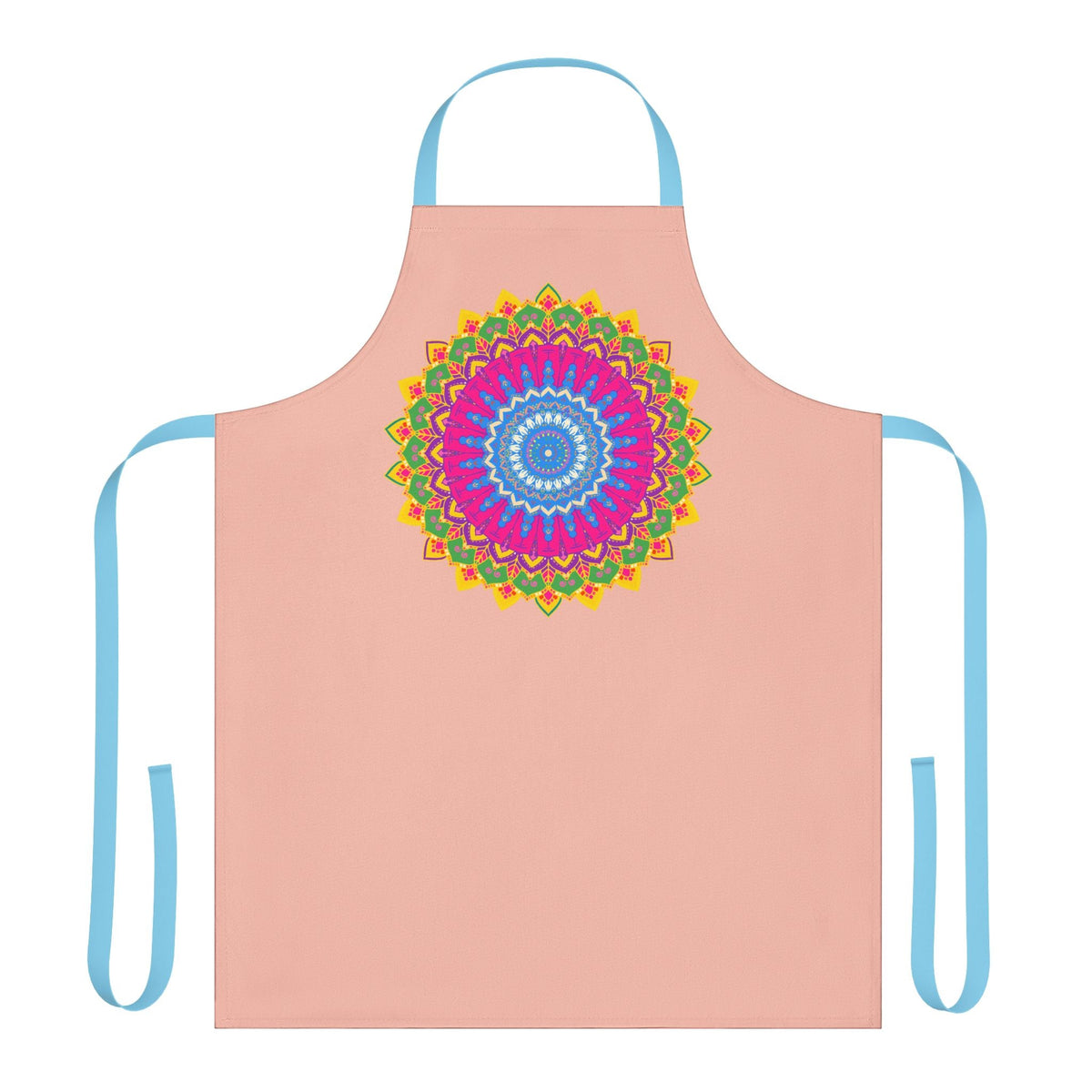 Peach Mandala Apron - Colorful Kitchen Art All Over Prints - Blululi