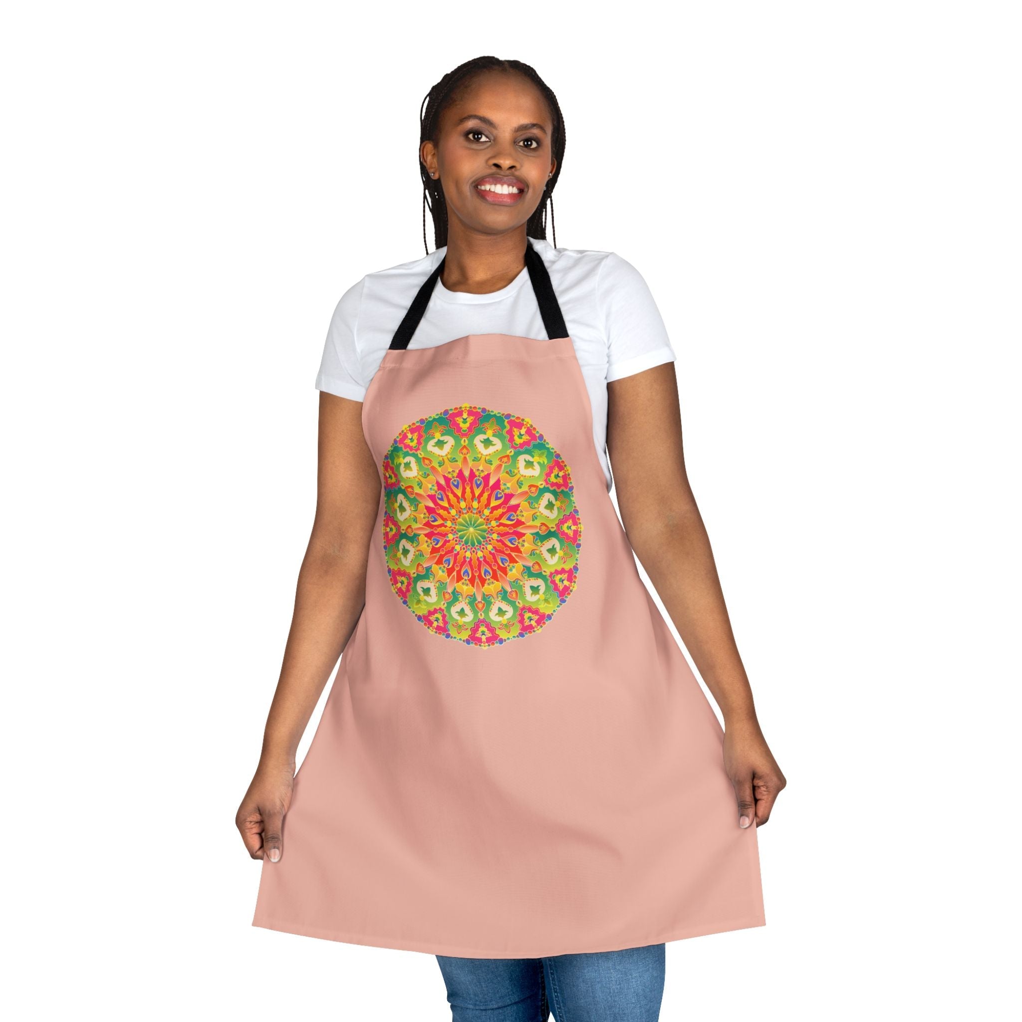 Peach Mandala Apron - Colorful Kitchen Art All Over Prints - Blululi