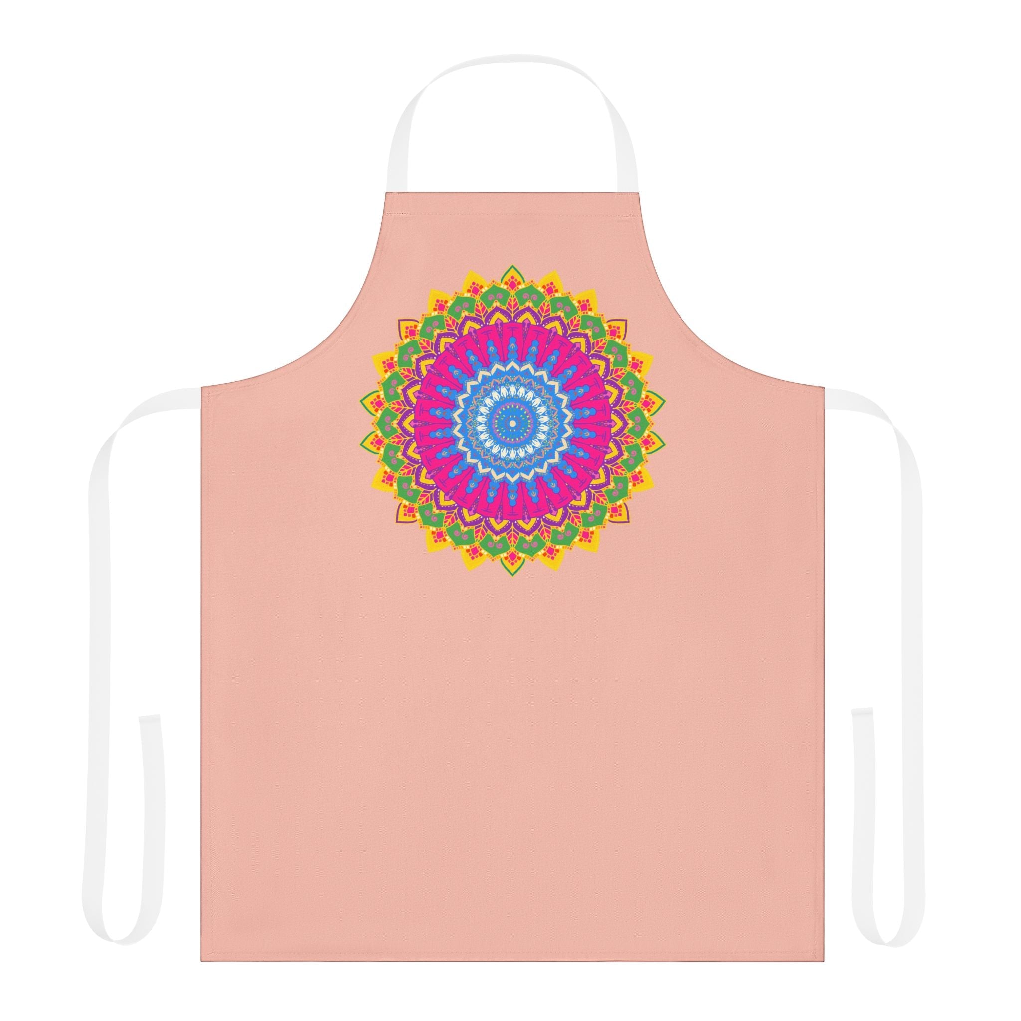 Peach Mandala Apron - Colorful Kitchen Art All Over Prints - Blululi