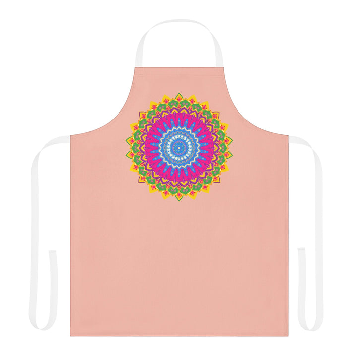 Peach Mandala Apron - Colorful Kitchen Art All Over Prints - Blululi