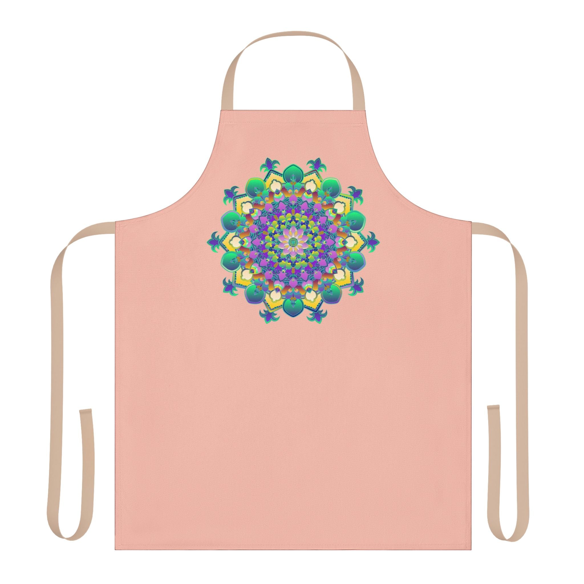 Peach Mandala Apron - Colorful Kitchen Art All Over Prints - Blululi