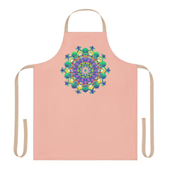 Peach Mandala Apron - Colorful Kitchen Art All Over Prints - Blululi