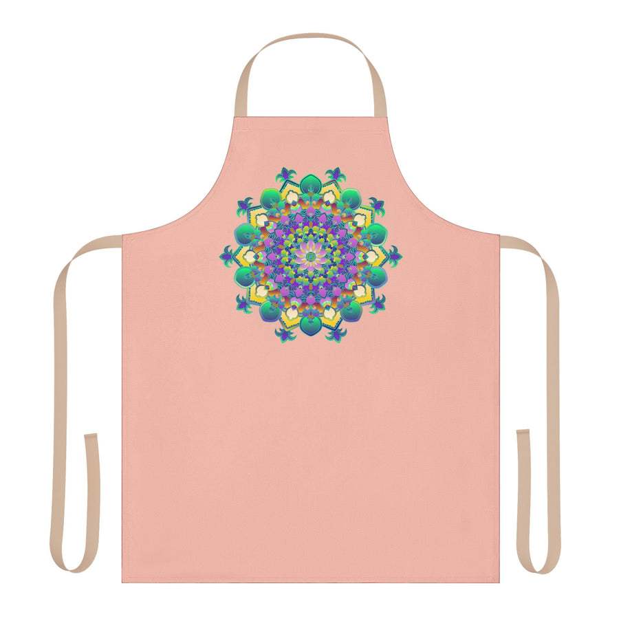 Peach Mandala Apron - Colorful Kitchen Art All Over Prints - Blululi