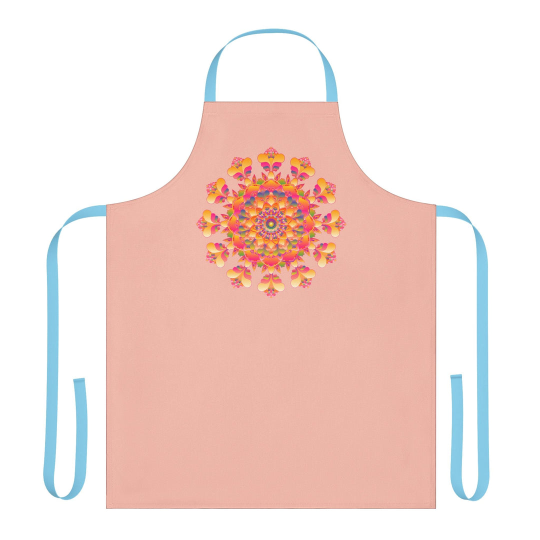 Peach Mandala Apron - Colorful Kitchen Art All Over Prints - Blululi