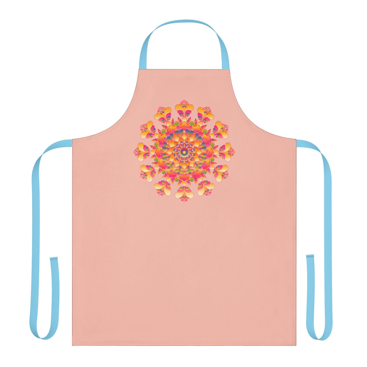 Peach Mandala Apron - Colorful Kitchen Art All Over Prints - Blululi