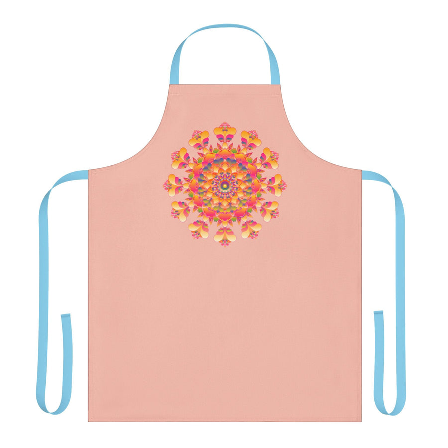 Peach Mandala Apron - Colorful Kitchen Art All Over Prints - Blululi