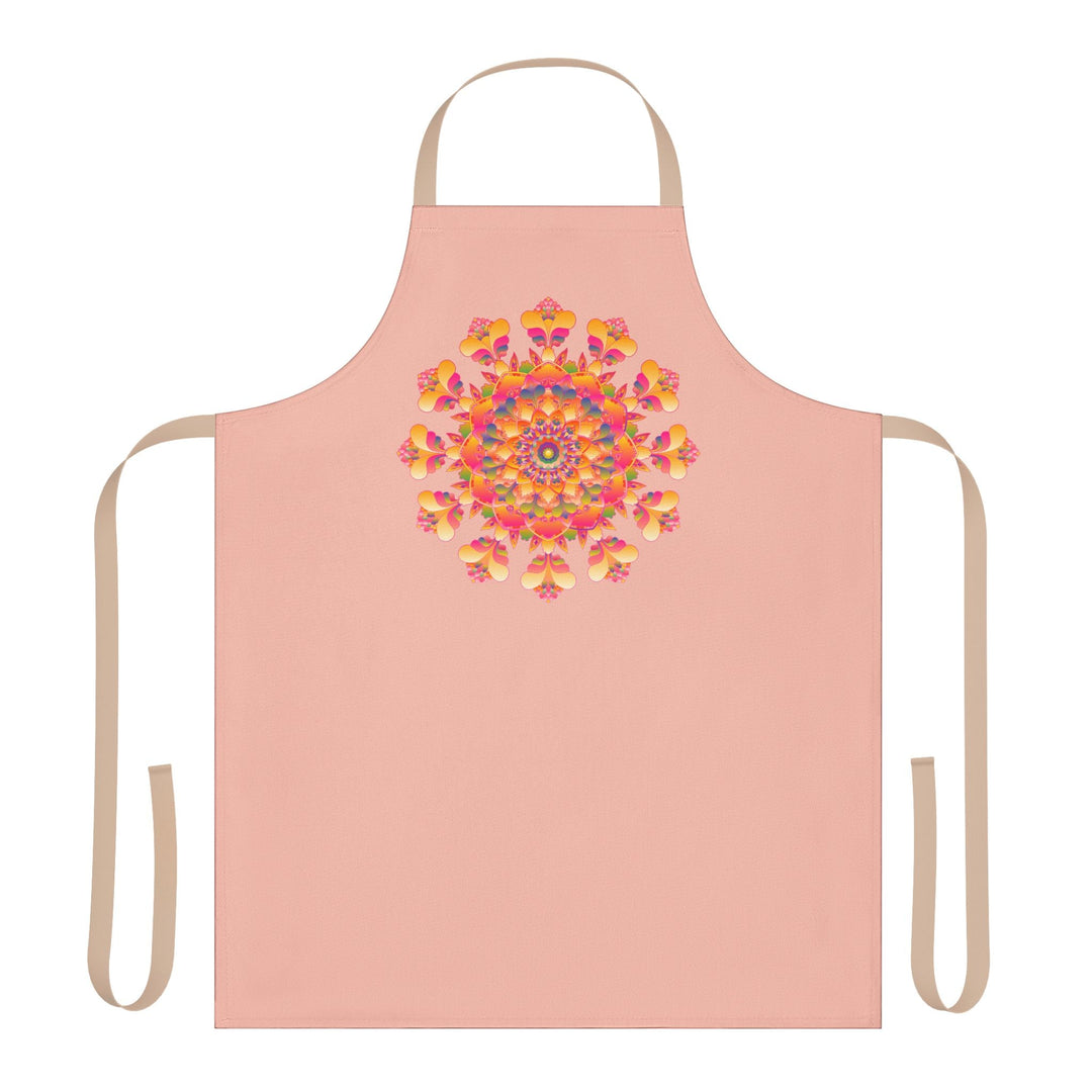 Peach Mandala Apron - Colorful Kitchen Art All Over Prints - Blululi