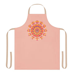 Peach Mandala Apron - Colorful Kitchen Art All Over Prints - Blululi