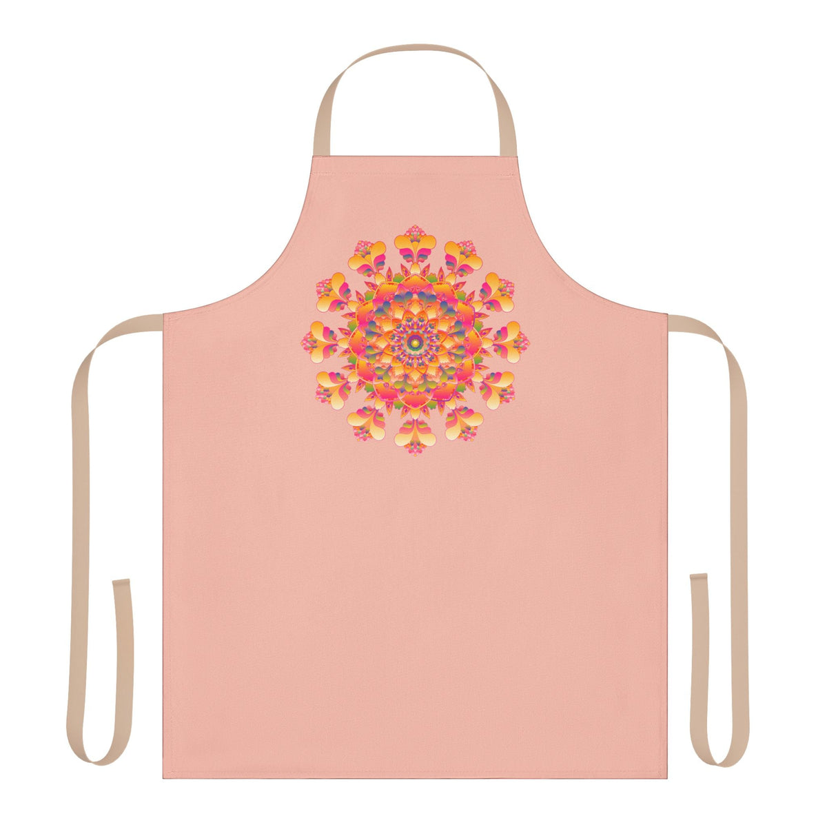 Peach Mandala Apron - Colorful Kitchen Art All Over Prints - Blululi