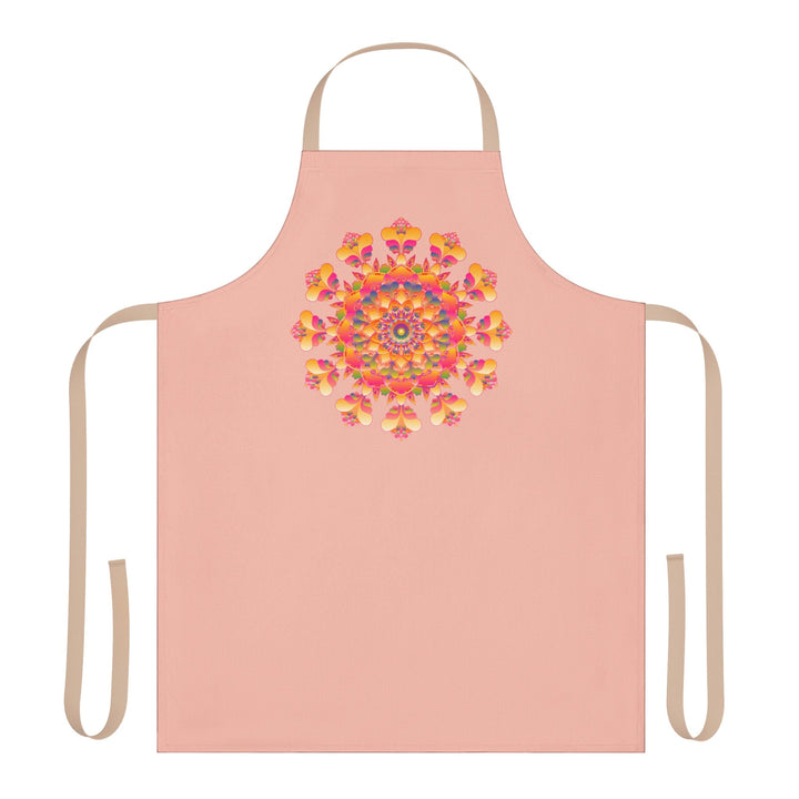 Peach Mandala Apron - Colorful Kitchen Art All Over Prints - Blululi