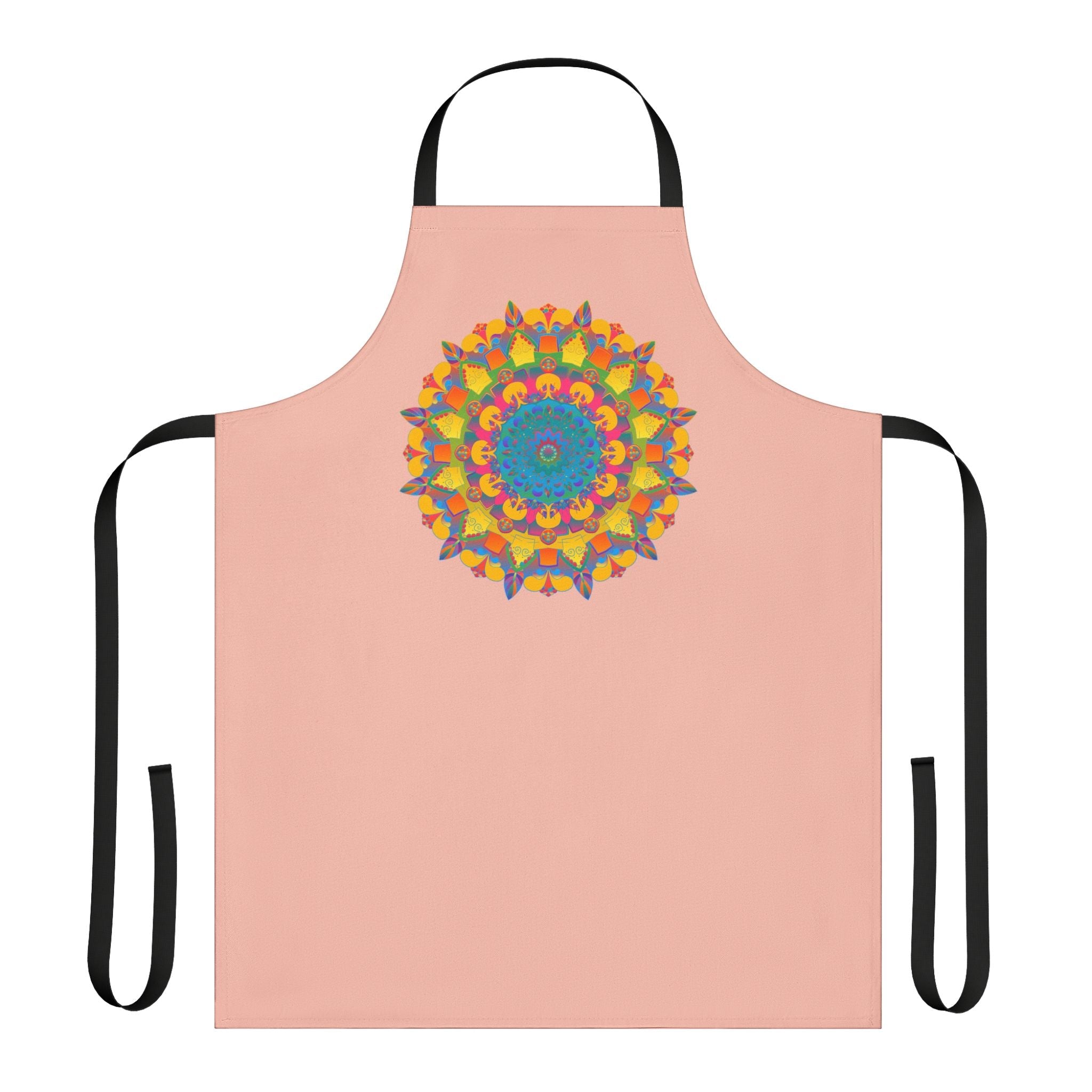 Peach Mandala Apron - Colorful Kitchen Art All Over Prints - Blululi