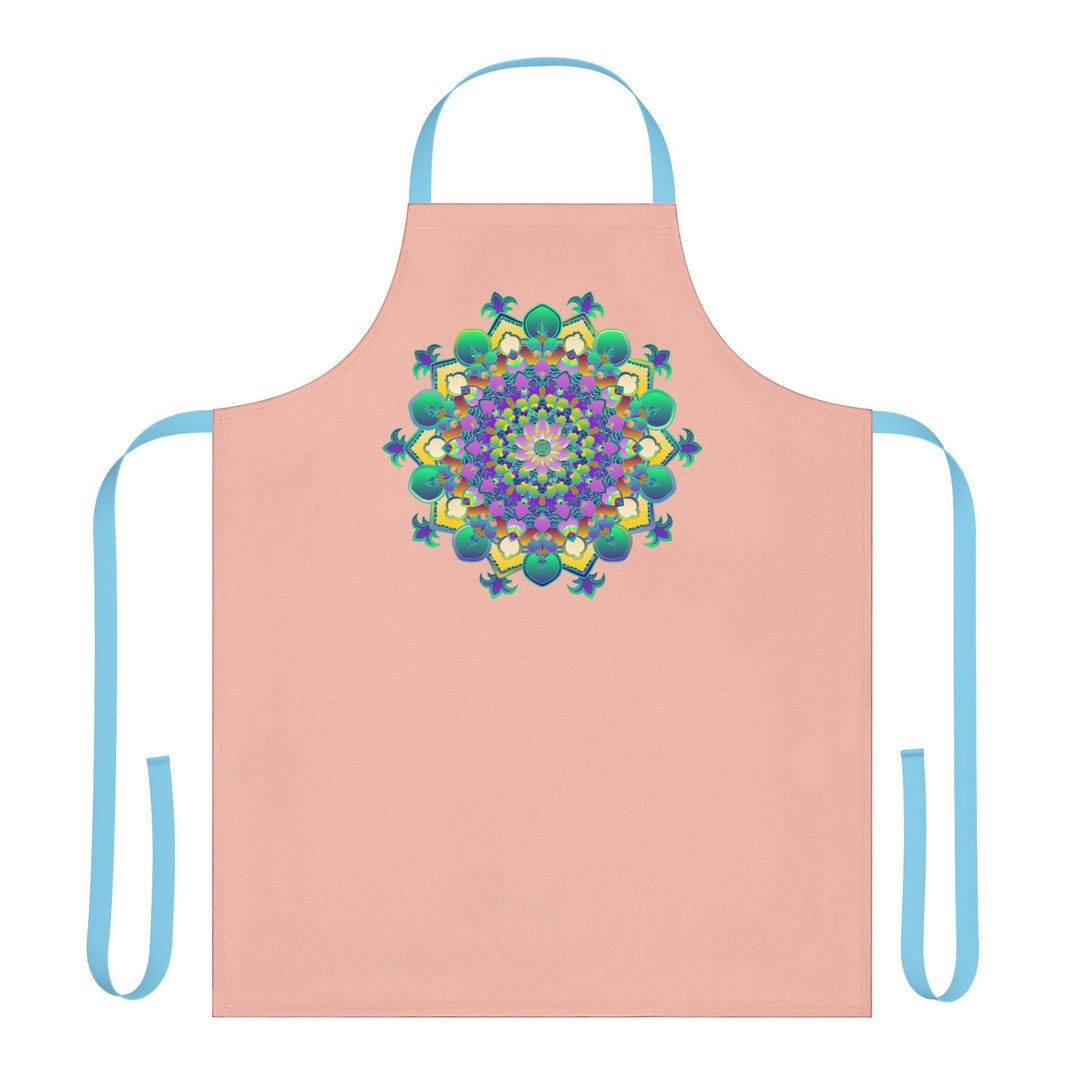 Peach Mandala Apron - Colorful Kitchen Art All Over Prints - Blululi