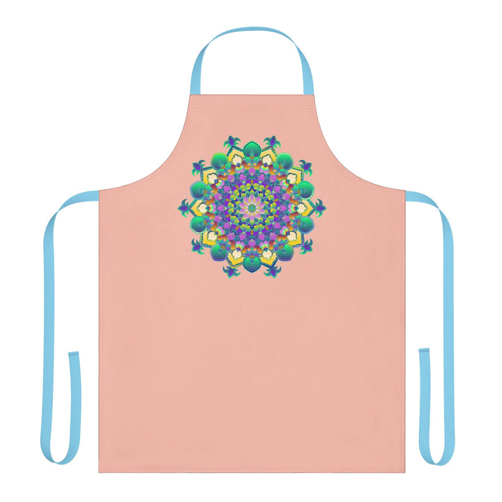 Peach Mandala Apron - Colorful Kitchen Art All Over Prints - Blululi