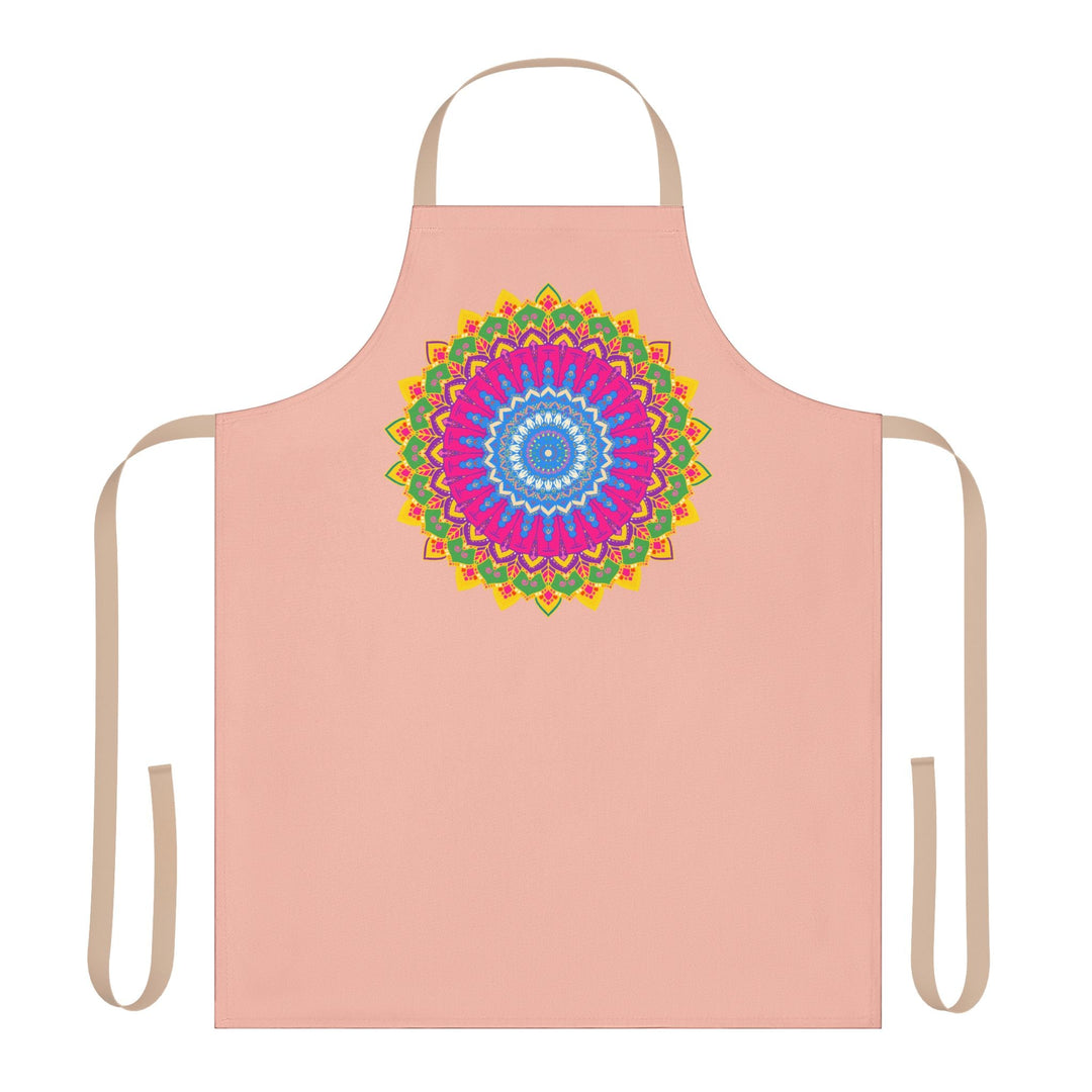 Peach Mandala Apron - Colorful Kitchen Art All Over Prints - Blululi