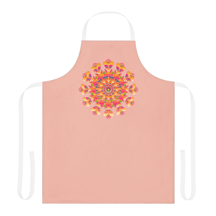 Peach Mandala Apron - Colorful Kitchen Art All Over Prints - Blululi