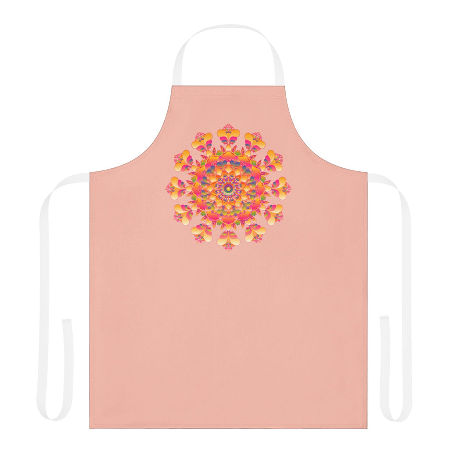 Peach Mandala Apron - Colorful Kitchen Art All Over Prints - Blululi