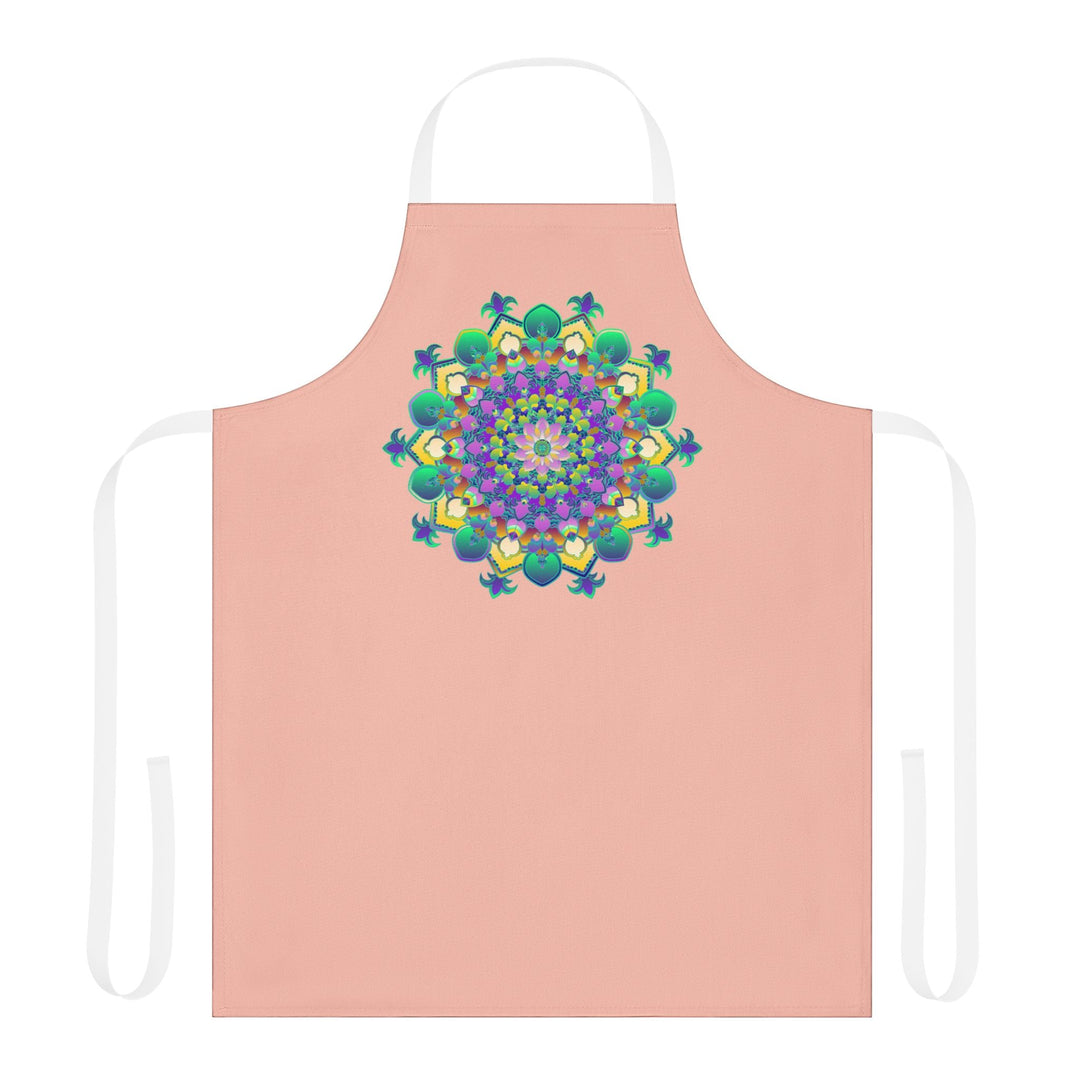 Peach Mandala Apron - Colorful Kitchen Art All Over Prints - Blululi