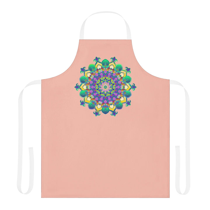 Peach Mandala Apron - Colorful Kitchen Art All Over Prints - Blululi