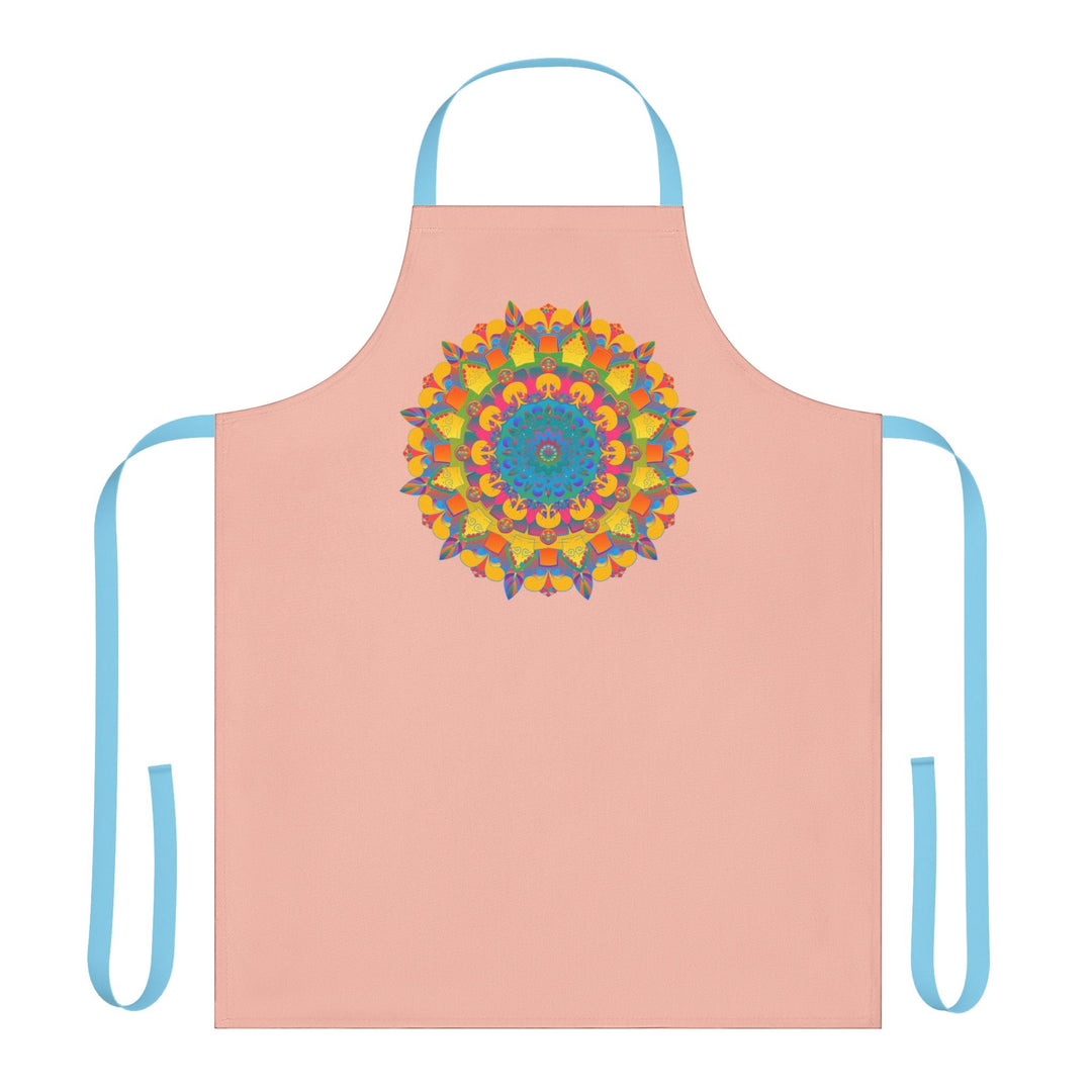 Peach Mandala Apron - Colorful Kitchen Art All Over Prints - Blululi