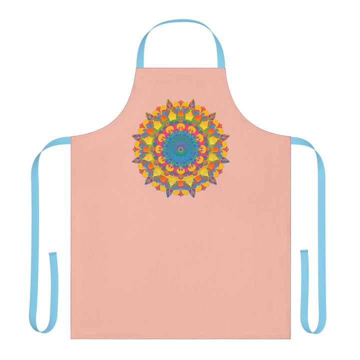 Peach Mandala Apron - Colorful Kitchen Art All Over Prints - Blululi