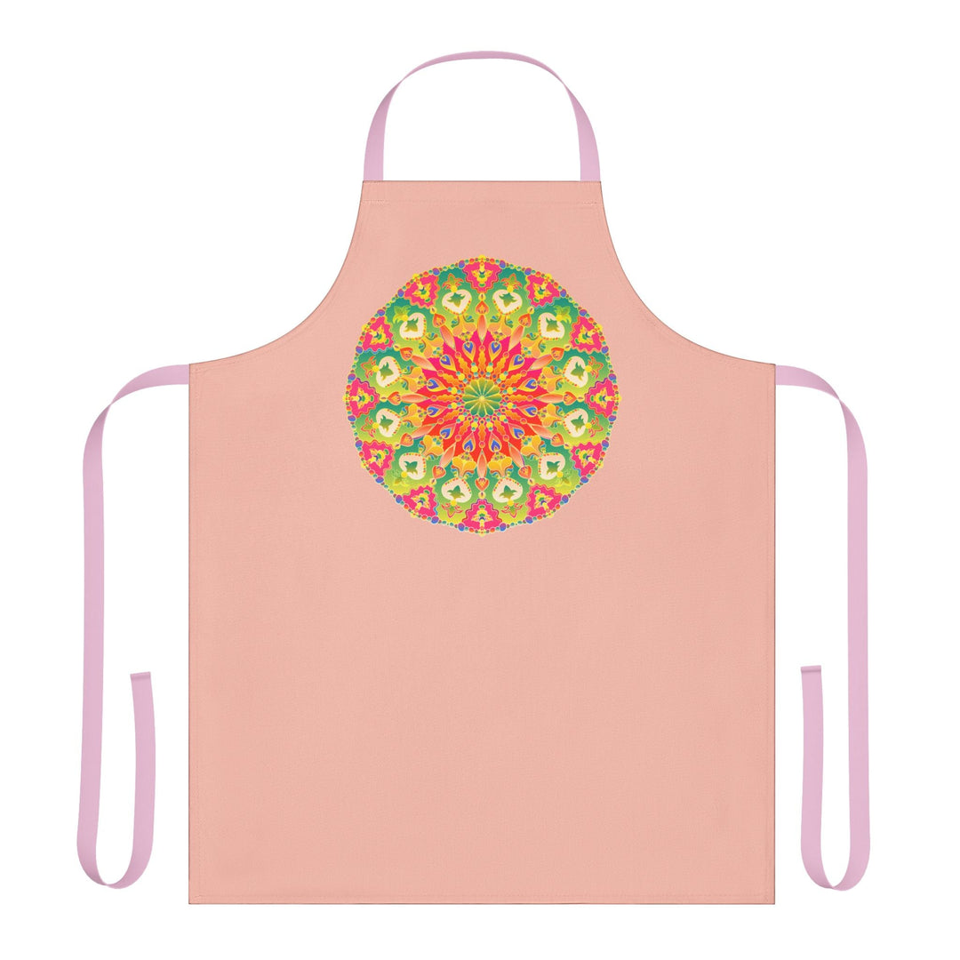 Peach Mandala Apron - Colorful Kitchen Art All Over Prints - Blululi