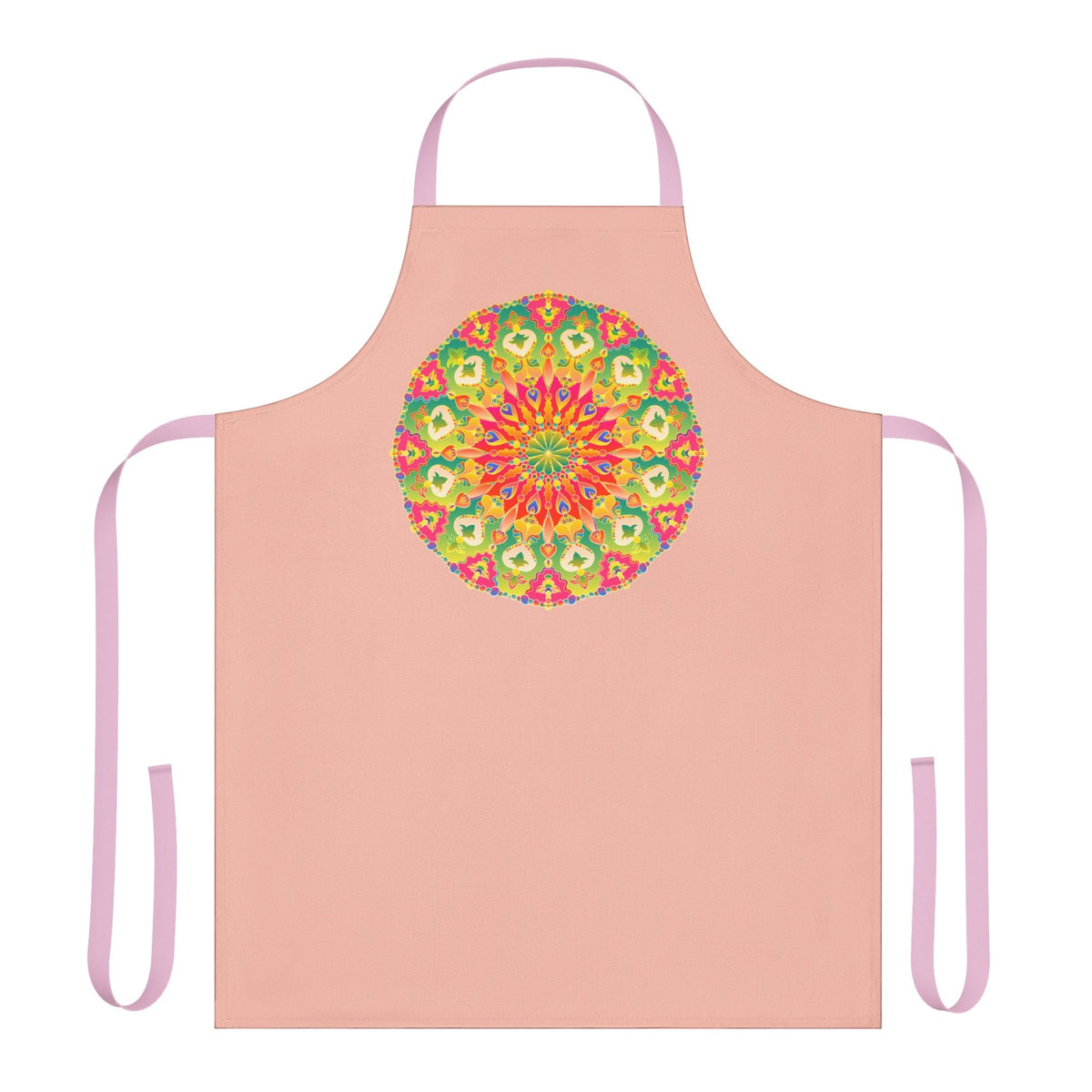 Peach Mandala Apron - Colorful Kitchen Art All Over Prints - Blululi