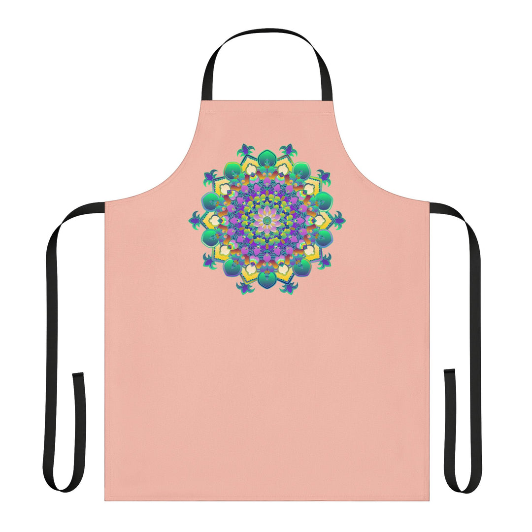 Peach Mandala Apron - Colorful Kitchen Art All Over Prints - Blululi