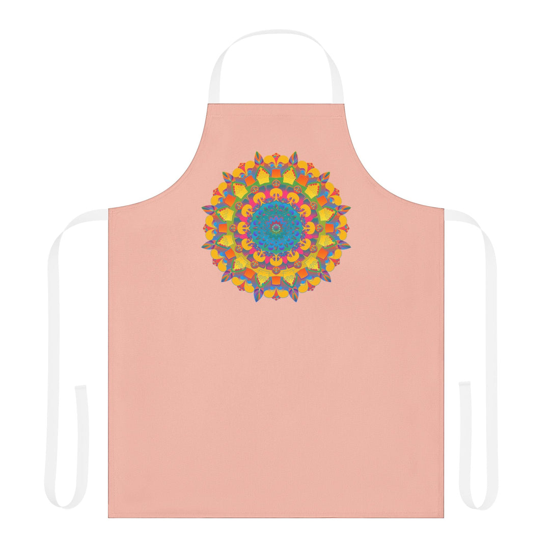 Peach Mandala Apron - Colorful Kitchen Art All Over Prints - Blululi