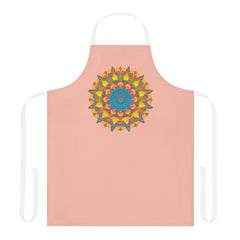 Peach Mandala Apron - Colorful Kitchen Art All Over Prints - Blululi