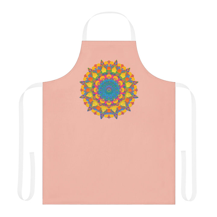 Peach Mandala Apron - Colorful Kitchen Art All Over Prints - Blululi