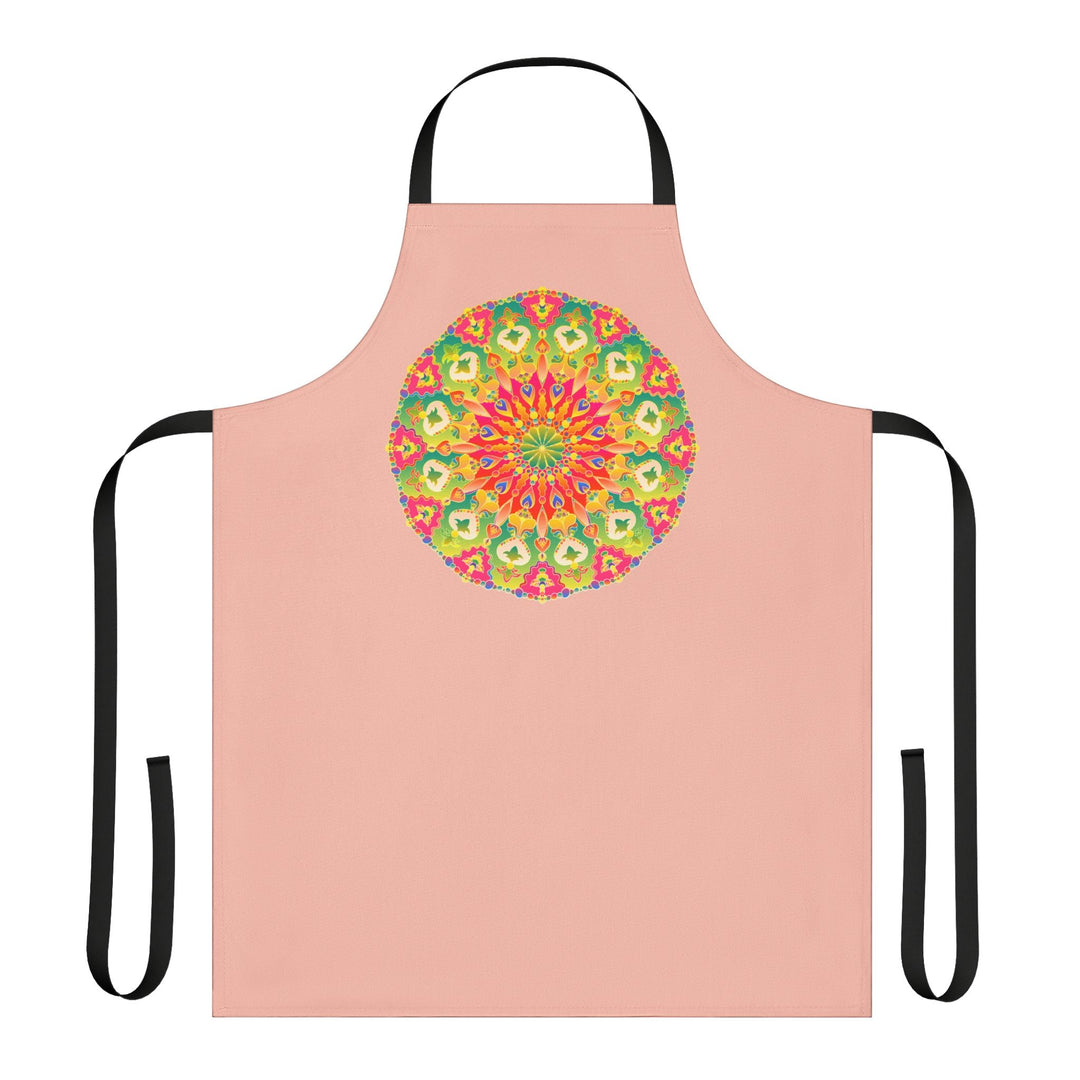 Peach Mandala Apron - Colorful Kitchen Art All Over Prints - Blululi