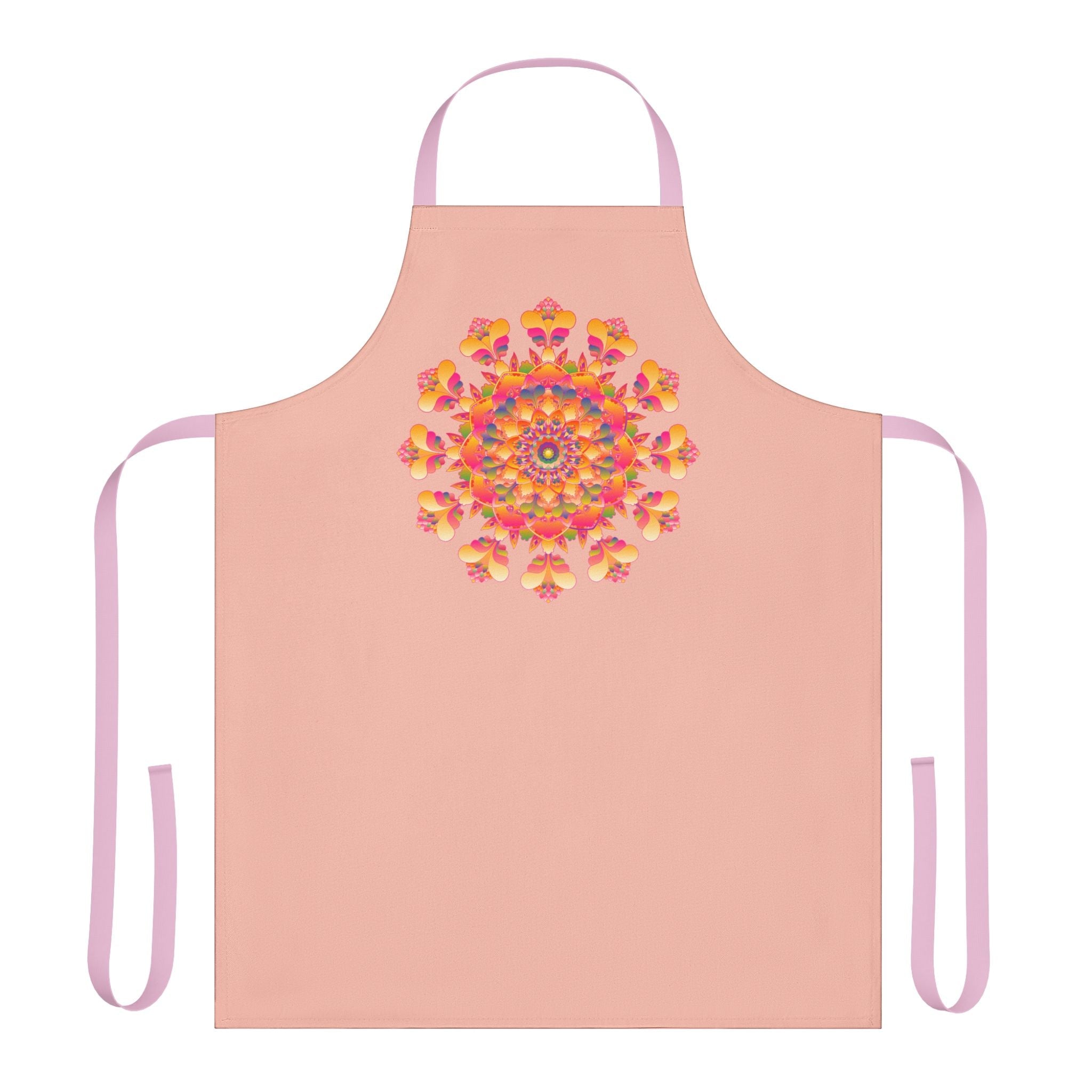 Peach Mandala Apron - Colorful Kitchen Art All Over Prints - Blululi