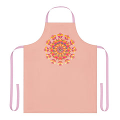 Peach Mandala Apron - Colorful Kitchen Art All Over Prints - Blululi