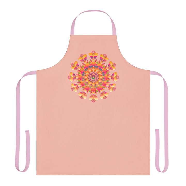 Peach Mandala Apron - Colorful Kitchen Art All Over Prints - Blululi