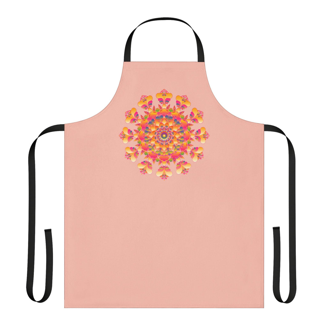 Peach Mandala Apron - Colorful Kitchen Art All Over Prints - Blululi