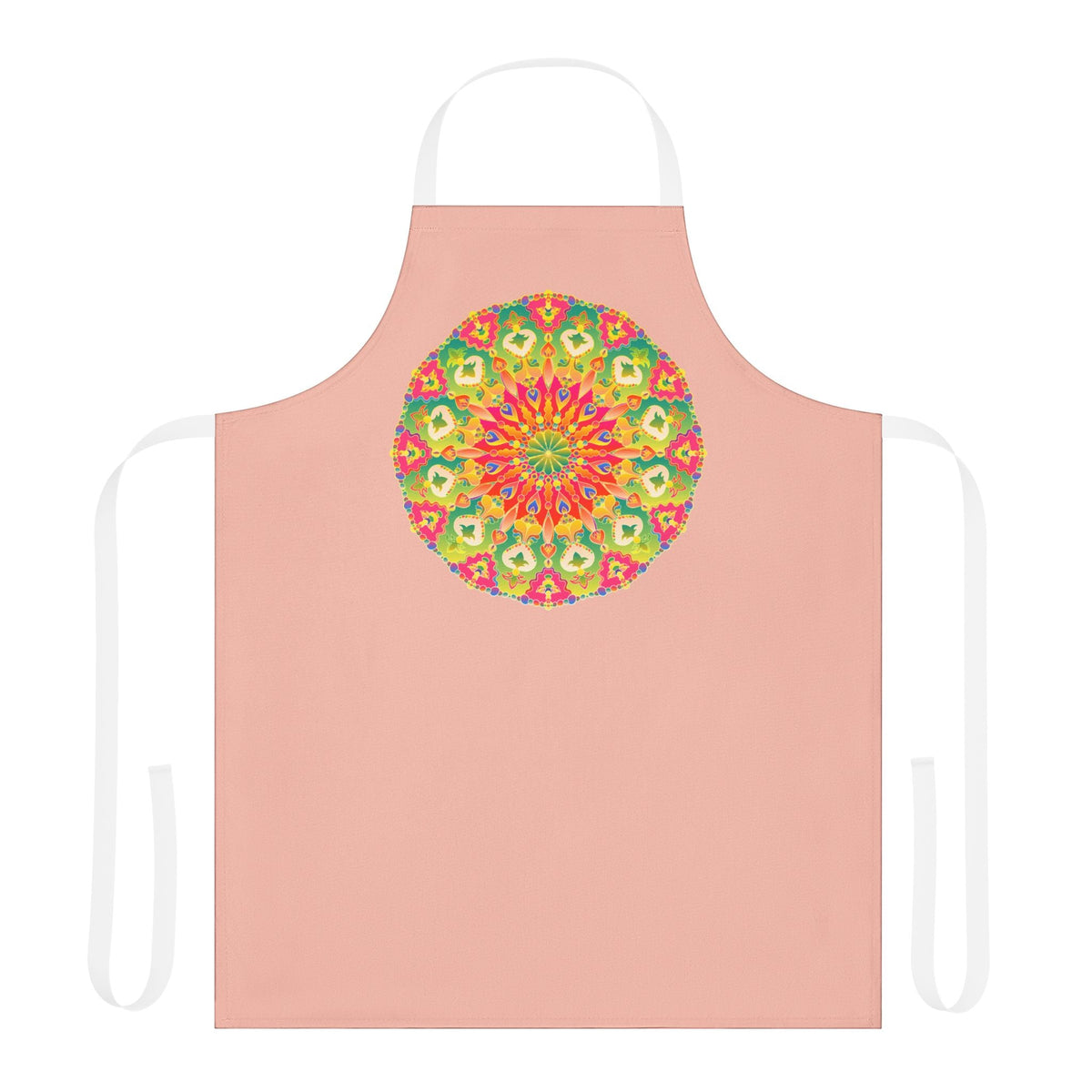 Peach Mandala Apron - Colorful Kitchen Art All Over Prints - Blululi