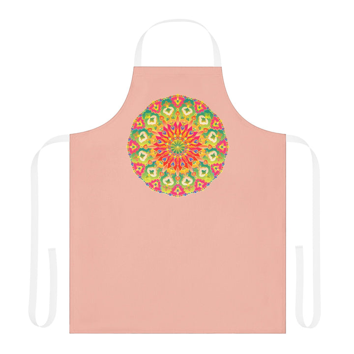 Peach Mandala Apron - Colorful Kitchen Art All Over Prints - Blululi